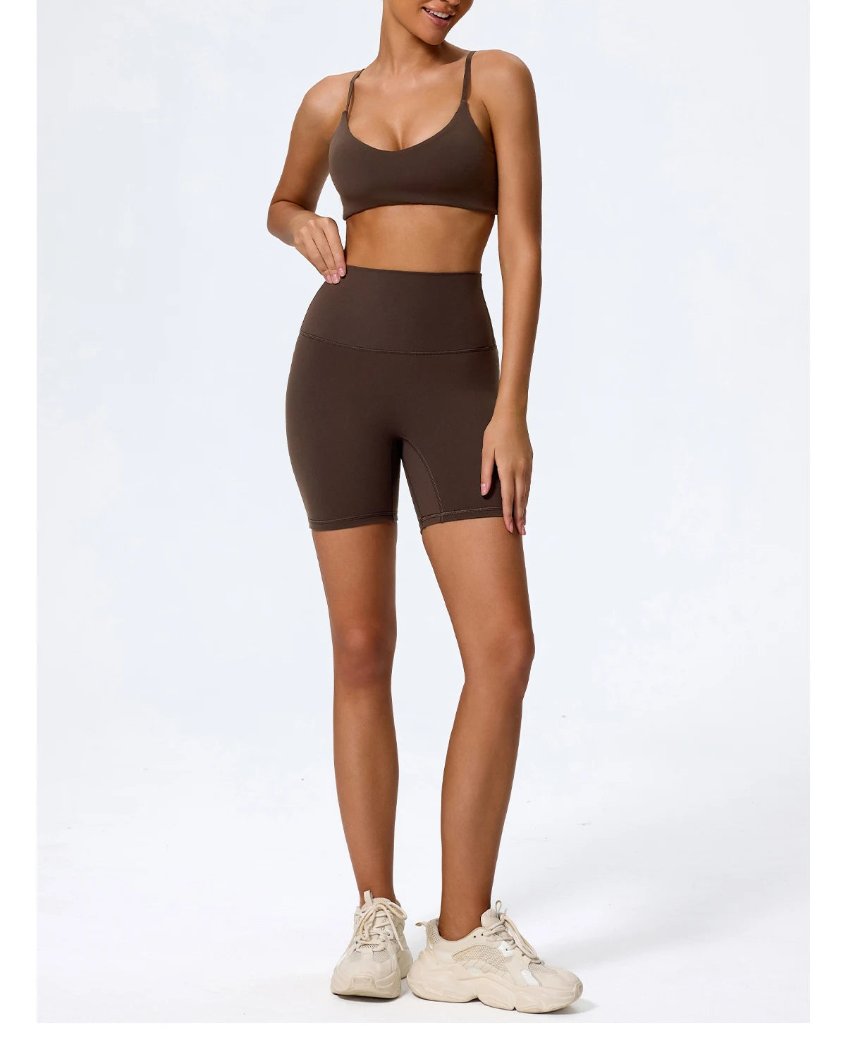 Hearuisavy Summer Super-Soft 2Pcs Women's Running Sports Shorts Set Breathable Fitness Yoga Bra Casual Push Up Workout Crop Top