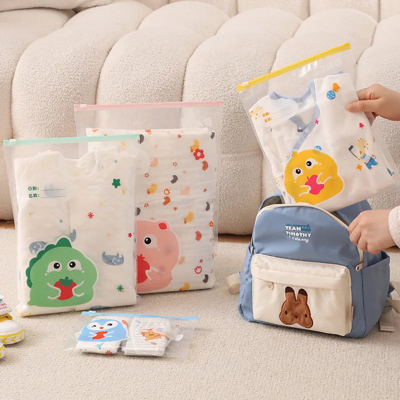 5pcs multi-size maternity bag storage bag Mother and baby outing clothes diaper travel packaging Zipper bag Main image