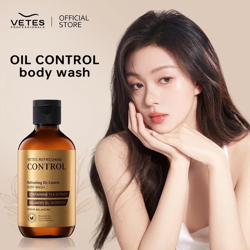 VETES 260ml Body Wash Tea Fragrance Shower Gel Oil Control Deeply Cleanses Keep Fragrance Take a Bath Balance Water and Oil