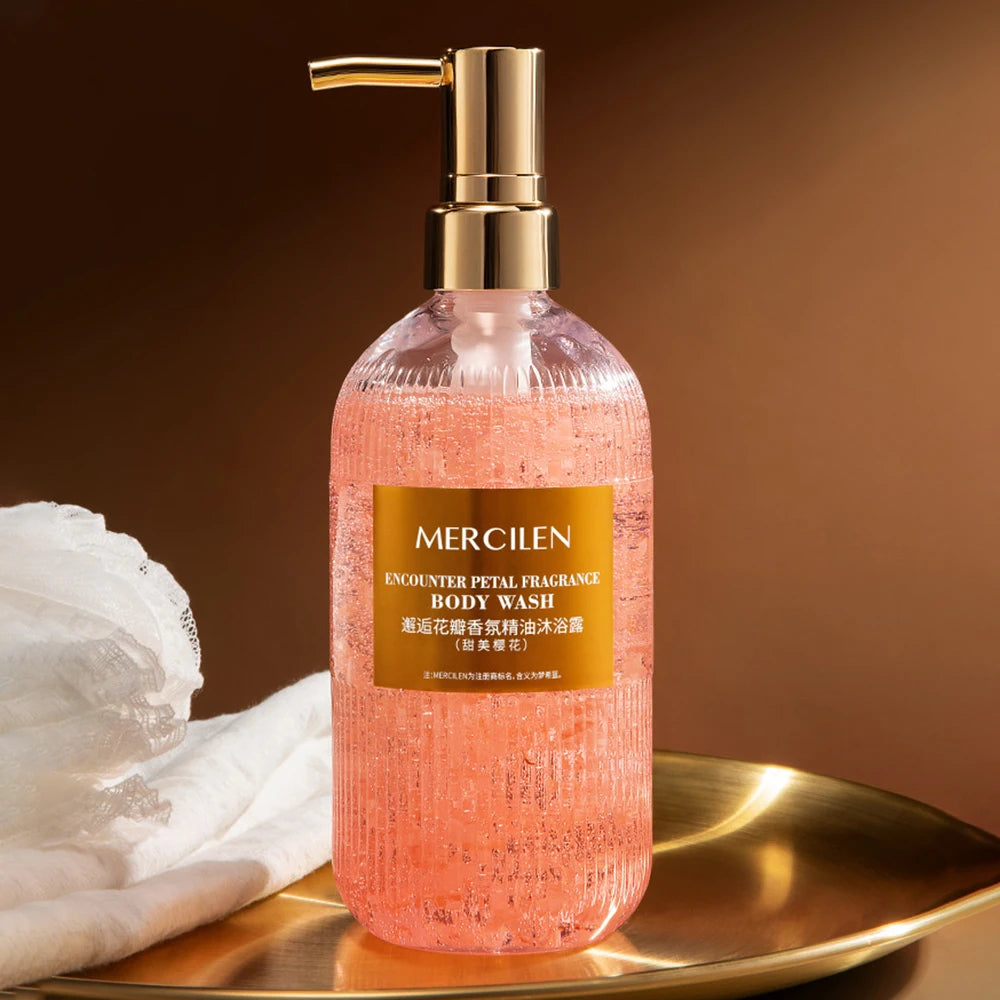 Cherry Blossom Jasmine Petal Essential Oil Shower Gel Deep Cleansing Long lasting Fragrance Moisturizing Aromatic Body Bath Main image