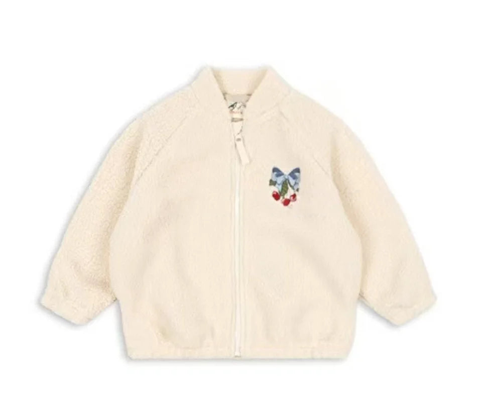 2026 KS Brand Winter Baby Girls Boys Lambswool Cherry Jackets Kids Clothes Boys Sequin Cartoon Outerwear Children's Coats 1-9Yrs