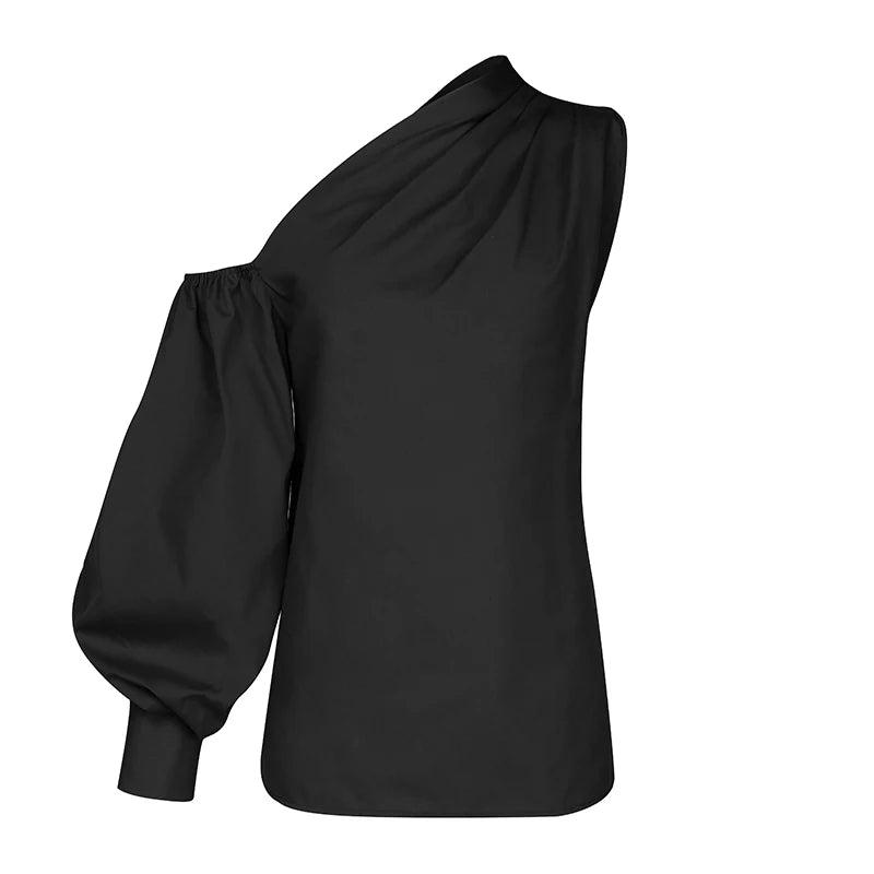 Sexy Off Shoulder Women Shirts Summer Lantern Sleeve Blouse Casual Loose Solid Tops Lady Elegant Blusas Femme Streetwear Shirt