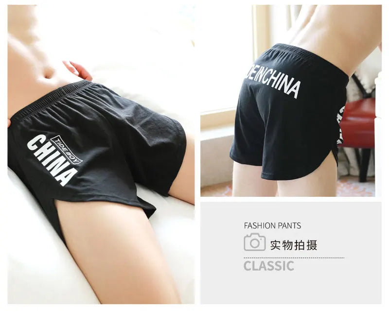 Fashion Loose Men's Underwear 100%Cotton Soft Mid Waist Arrow Pants Breathable Underpants Boys Large Size Boxer Shorts Sleepwear
