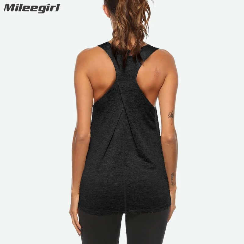 WANAYOU  Women Sleeveless Yoga Shirt Breathable Yoga Tank Top Running Sports Vest Gym Crop Top Fitness Workout Shirt Main image