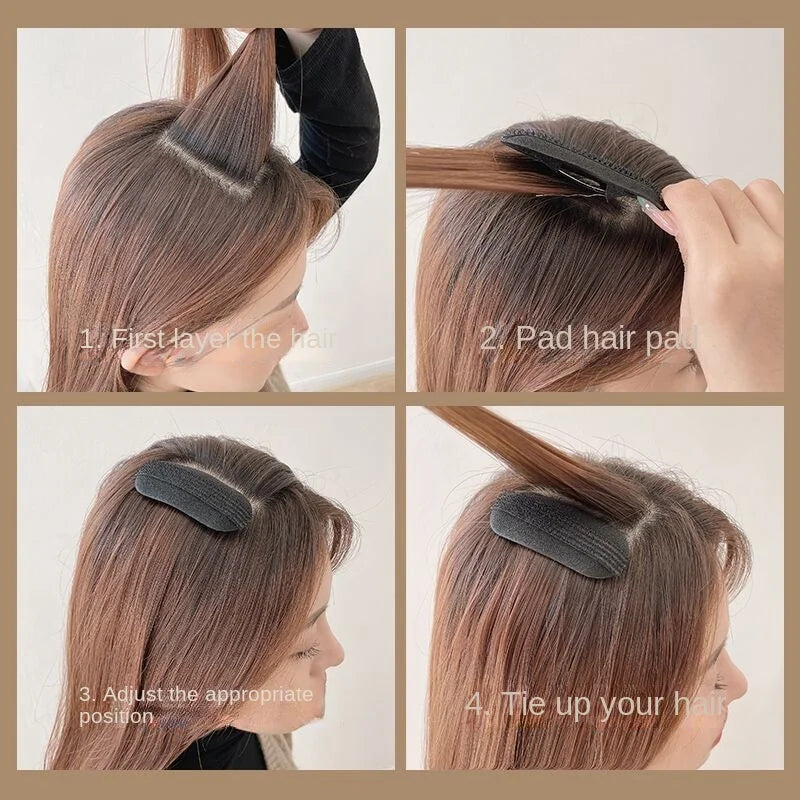 Hair Head Cushion Invisible Fluffy Puff Hair Pad Sponge Clip Bun Bump It Up Volume Hair Base Women Girls Styling Accessories