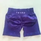 TEVEO Short De Yoga Femme Extensible Respirant Pêche Hanche Hanche Fitness Short de Course Hanche Haute Stretch Mèches De Sueur