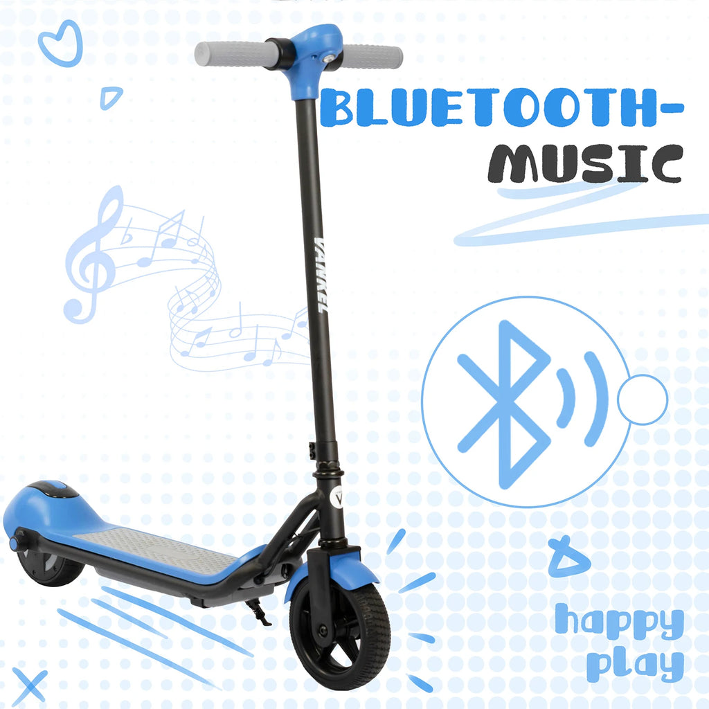 Vankel 6.5-inch Kids Electric Scooter for Boy & Girls with Bluetooth Rainbow Lights 8-10km Range LCD Display Children Scooter