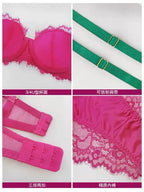 Sexy Lace Bra & Panty Set Minimizer Anti-Sag Full Coverae Adjustable Underwire Big Bust Support Thin Side Support No Spillageg