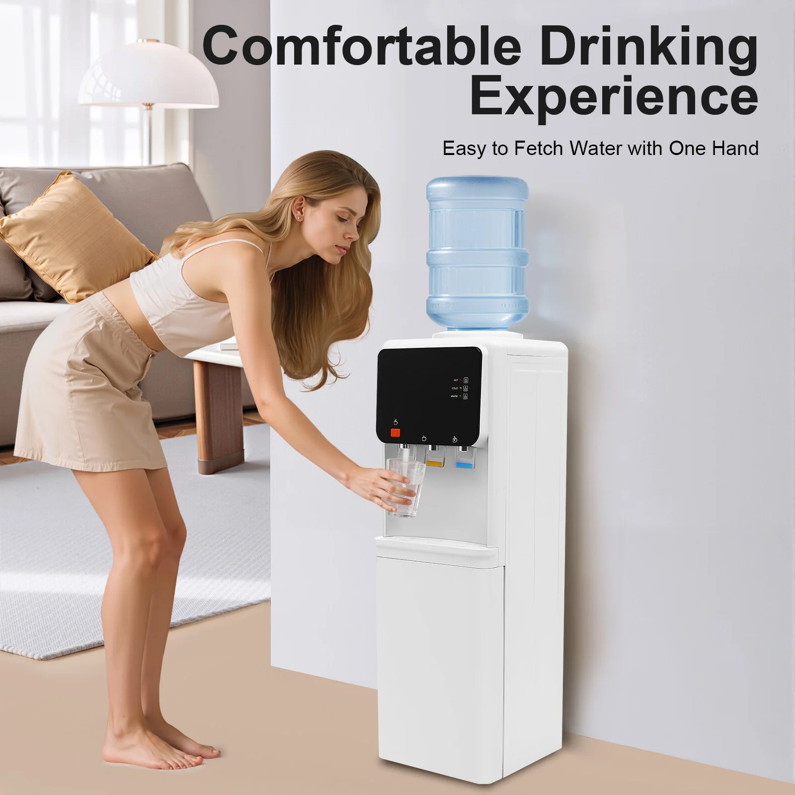 Hot&Cold Water Dispenser 500W Fast Heating 75W Cooling ABS Stainless Steel Home Office Electric Water Cooler with Child Lock Secondary image