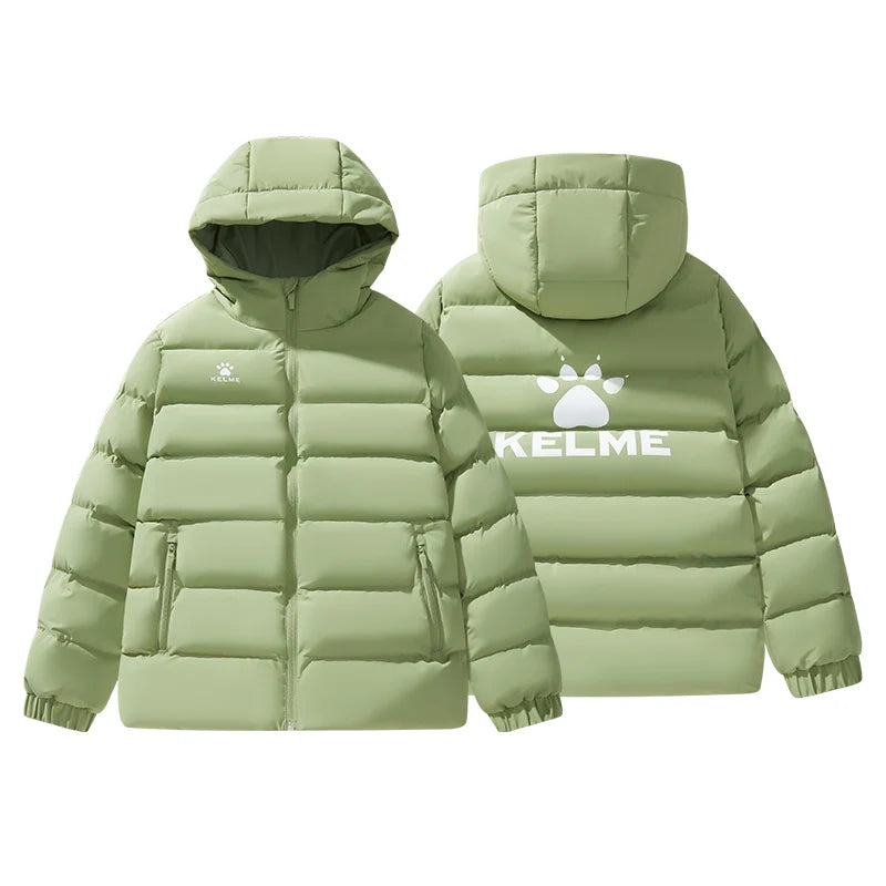 Kelme Children's Warm Cotton Jacket Winter Football Training Cotton Jacket Student Sports Down Jacket Coat