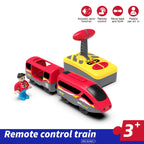Kids RC Electric Train Set Locomotive Magnetic Train Diecast Slot Toy Fit for Wooden Train Railway Track Toys for Children Gifts