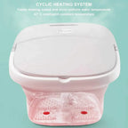 Folding Foot Bath Massager with Heat Vibration 4 Rollers Temperature Control Wireless Remote Foot Spa for Pain Relief Home Use