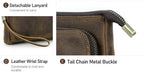 CONTACT'S Genuine Leather Men Clutch Bag Design Handbag Long Wallet Male Purse Travel Charge Storage Bag Cable Organizer