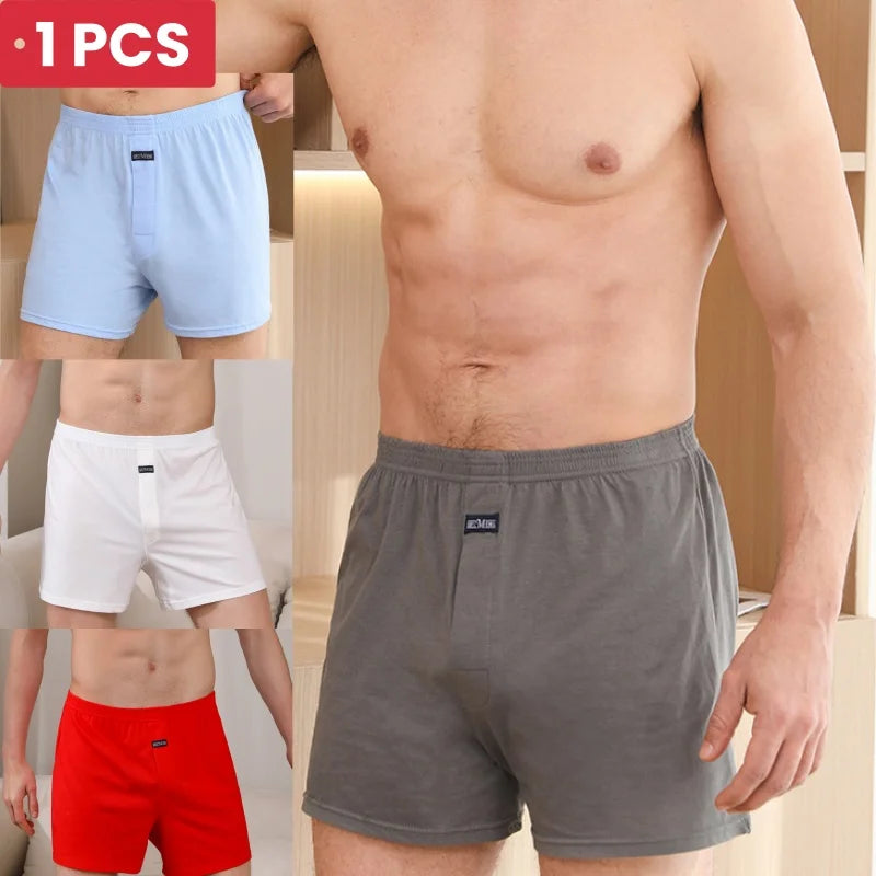 Men's Aro Pants Underwear 100% Pure Cotton Home Sleeping Pants Loose Breathable Men's High Waisted Four Corner Boxers Shorts