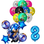 Sonic Birthday Party Decoration Game Hedgehog Balloons  Action Figure Party Paper Plate Towel Cup Tablecloth Toy Kid Gifts