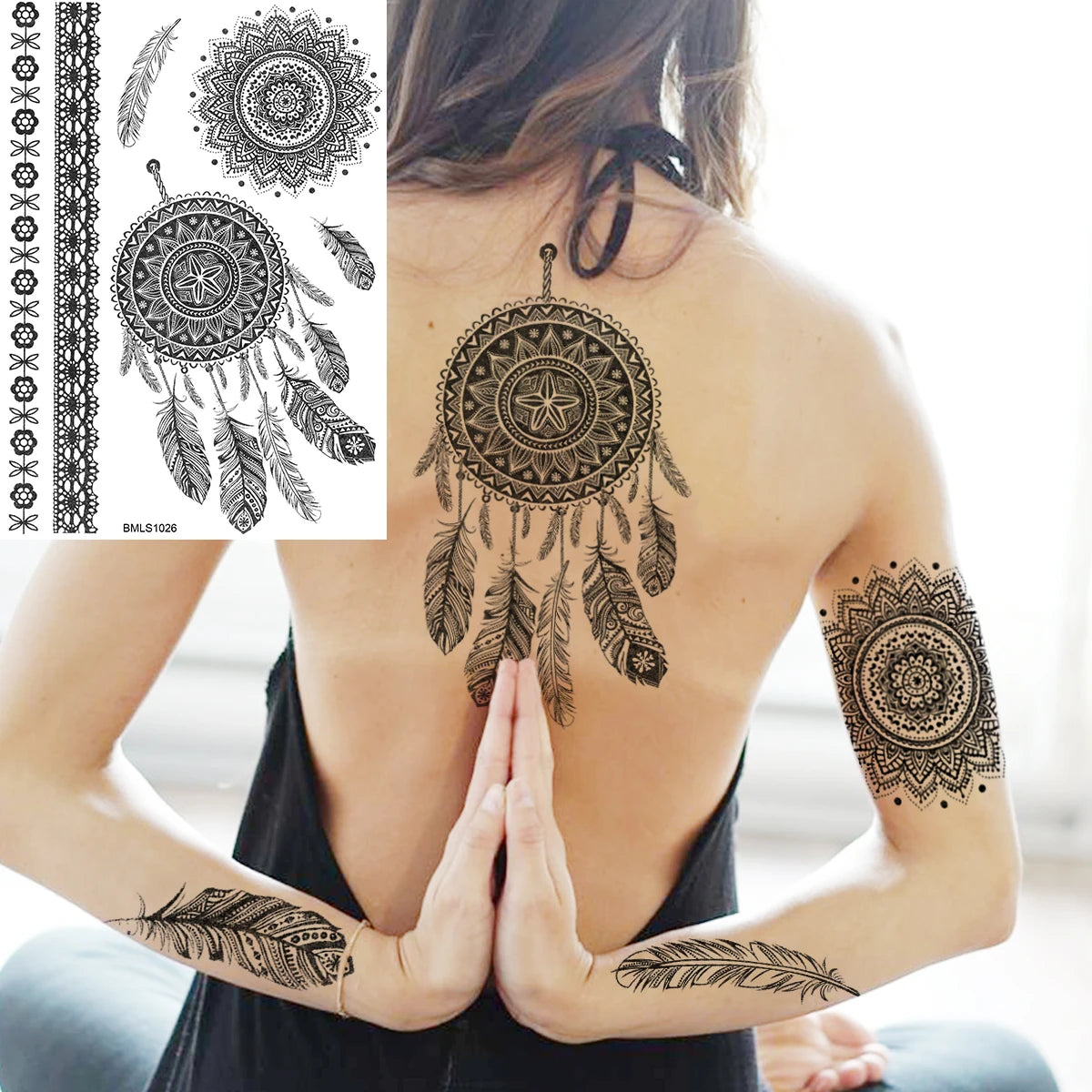 Lotus Henna Mandala Chest Temporary Tattoos For Women Underboob Adult Butterfly Turtle Lion Fake Tattoo Sexy Waterproof Tatoos