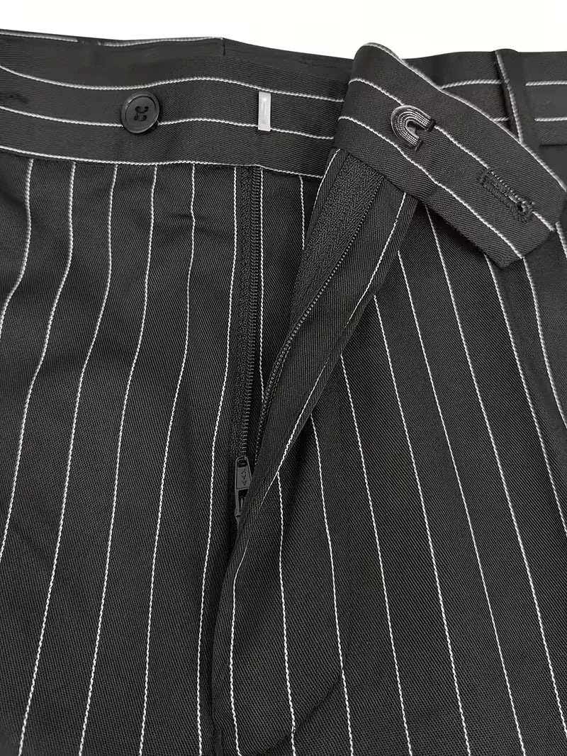 Men Suits Men's Two Piece Suit Double Breasted Man Fashionable and Slim-fitting Design Groom Wedding Dress Casual Striped Fabric
