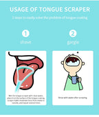 Tongue Scraper Cleaner for Adult Kid,Tongue Brush for Fresh Breath Dental Eliminate Bad Breath in Seconds Oral Care Tool