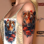 1 Sheet Unique Watercolr Lion Tiger Animals Temporary Tattoos Long Lasting Waterproof Fox Owl Fake Tattoo Sticker Body Art Tatoo