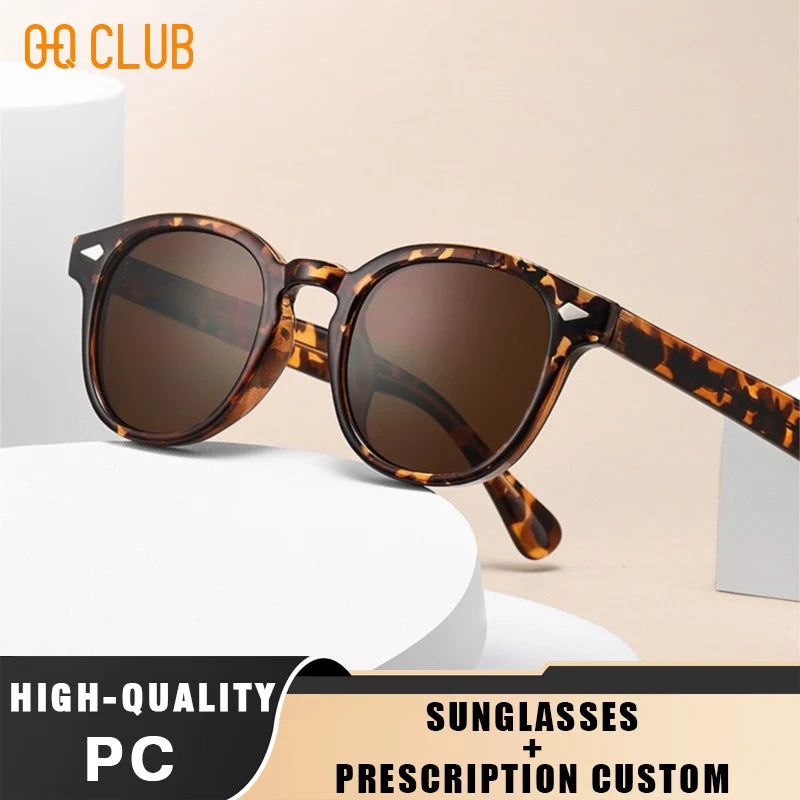 O-Q CLUB Retro Round Men Sunglasses Women's Sun Glasses Woman UV400 Lunette Zonnebril Dames Polarized Lenses Man Eyewear Vintage