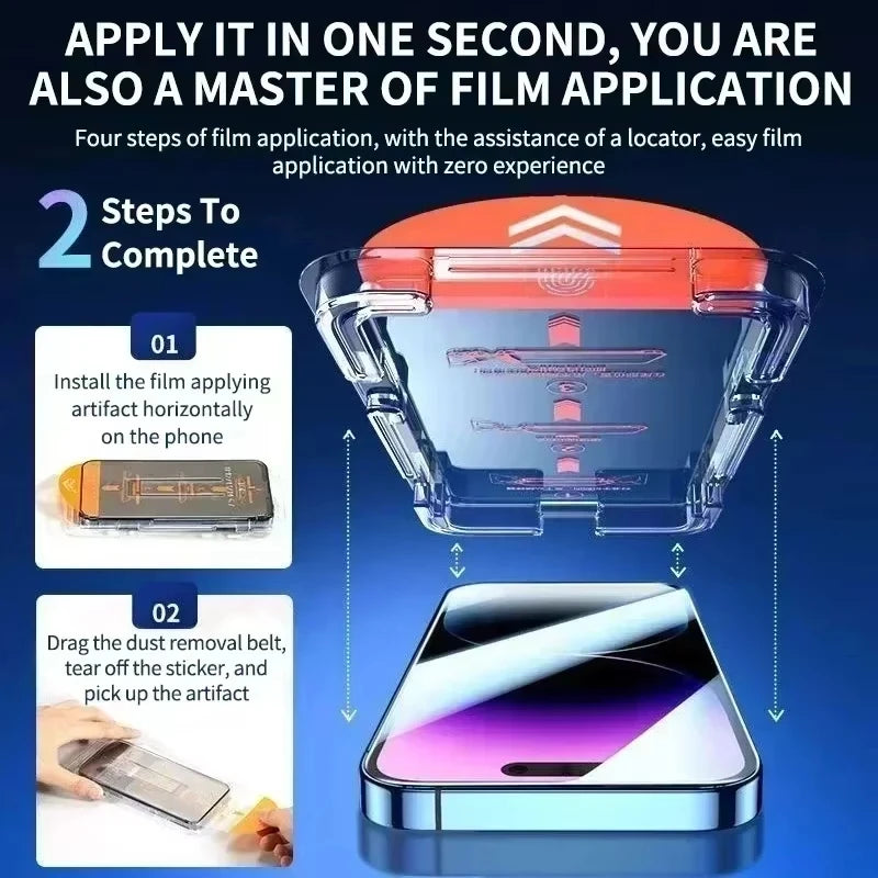 Oleophobic Coating Dust Free Easy Installation Screen Protector For iPhone 17 16 15 13 11 12 14 Pro Max Air SE 7 8 Plus XR Glass Secondary image