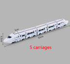 Kids DIY Simulation High Speed Railway Train Toy Car Electric Sound Light Model Train Educational Toys for Boys Girls Gift