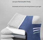 Men's 100% Cotton Casual Socks for Spring and Summer, Men's Antibacterial & Deodorant Business Socks, High-Quality Sports Socks