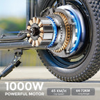 iScooter F7 48V 1000W E-Scooter 45km/h 72km Range App Control 16" All-Terrain Tires Foldable Rear Basket Perfect Grocery Helper