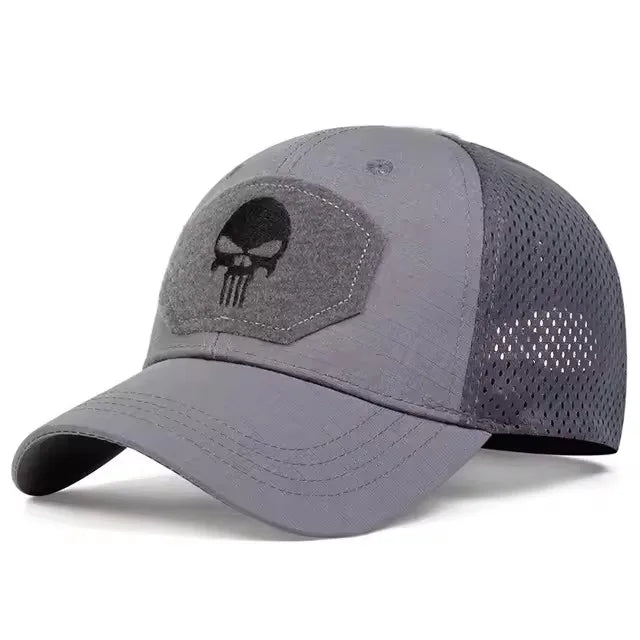 Skull Tactical Airsoft Cap Adjustable Breathable Sun Visor Trucker Hat Mesh Hunting Hiking Snapback Baseball hats gorra