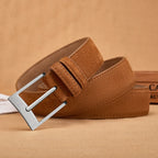 Luxury Suede Cowhide Leather Belt for women, Vintage Style Men belt  3.5cm Wide Waistband for Dresses & Jeans Unisex belt