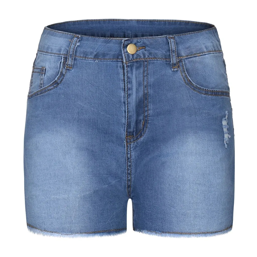 Women's High Waist Butt Lifting Denim Shorts Frayed Hem Stretchy Bodycon Jeans Shorts Sexy Summer Club Hot Pants Streetwear 2026