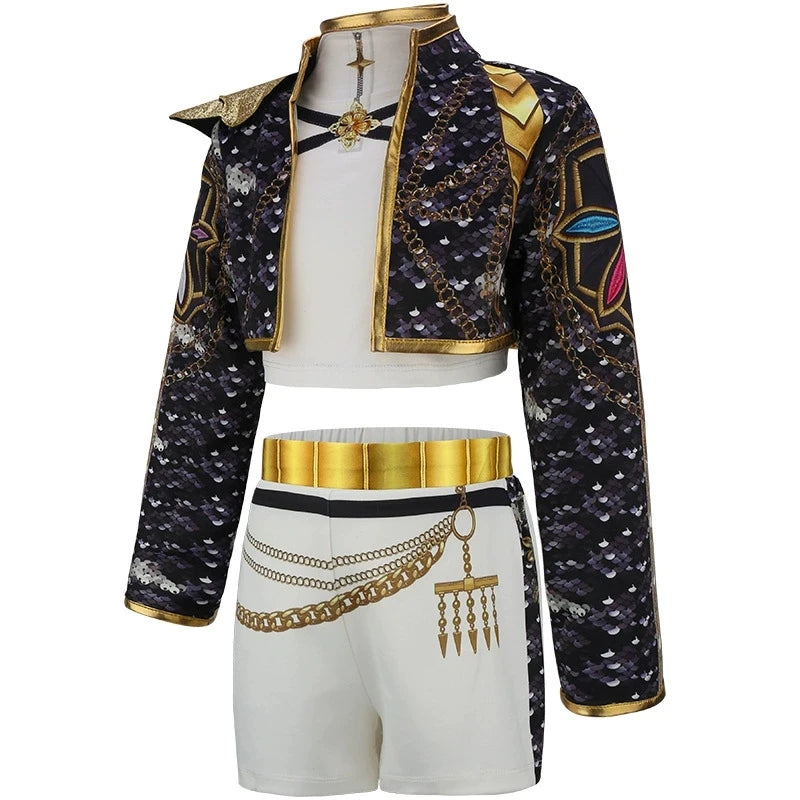 4 5 6 7 8 9 10 11 12 Years K-POP Girls Clothing Sets Cosplay 3Pcs Girls Suits Korean Version Birthday Party Costume Kids Clothes