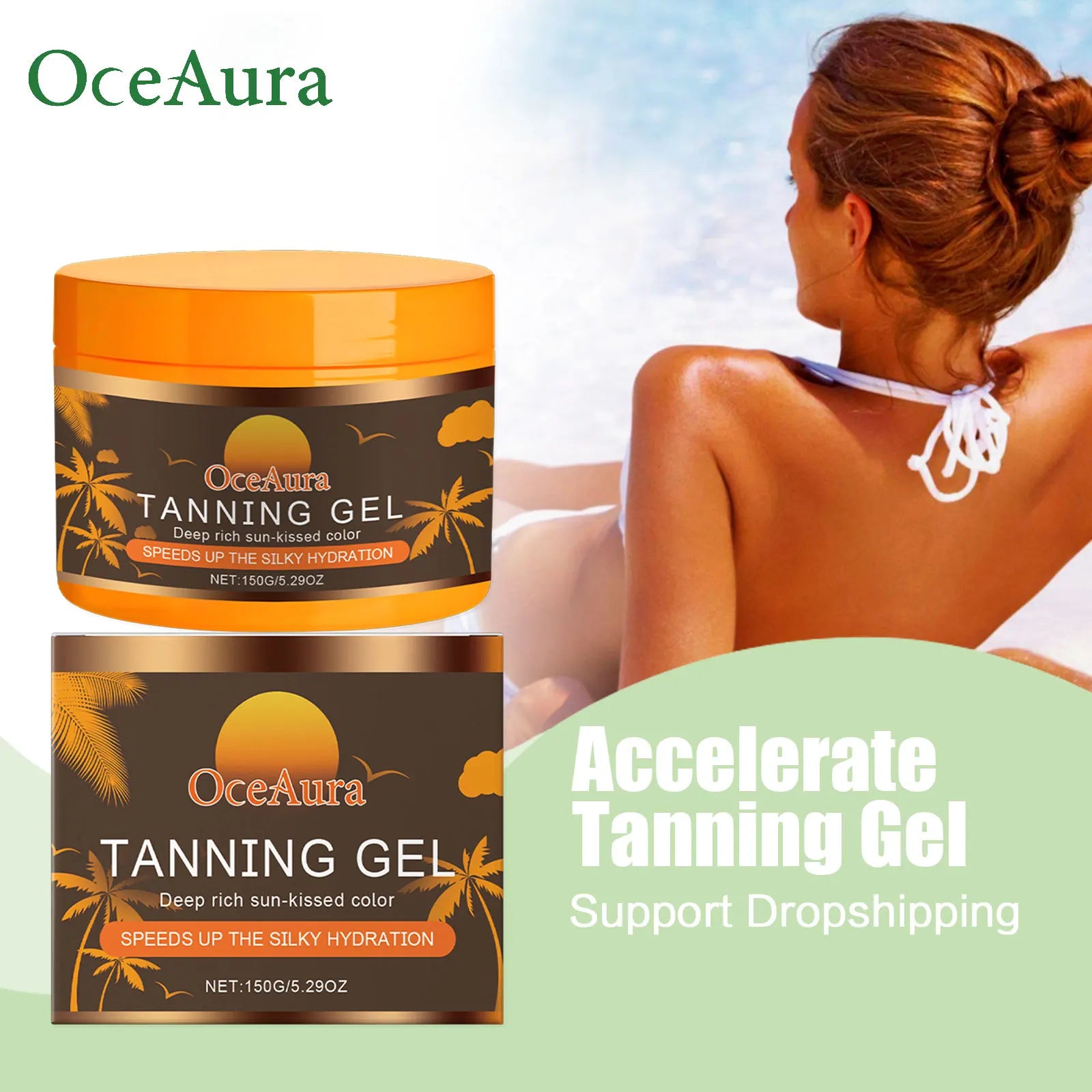 Intensive Tanning Gel Soothe Drying Redness Even Skin Tone Uv Protection Sun Tanning Oil Body Bronzer Accelerate Dark Skin Cream Main image