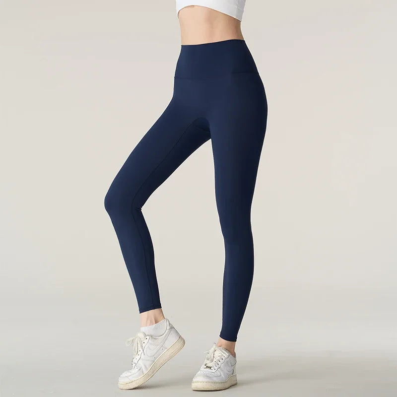 Naked feeling Yoga Leggings Women High Waisted Hip Lifting Fitness Leggings Running Cycling Pants Breathable Sports Leggings