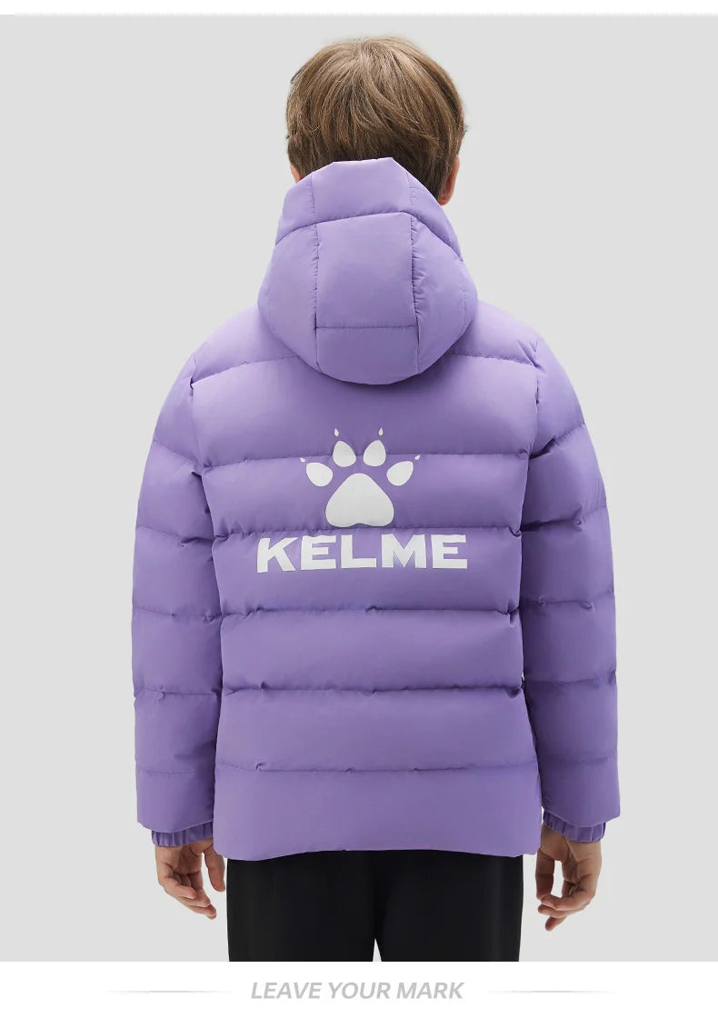Kelme Children's Warm Cotton Jacket Winter Football Training Cotton Jacket Student Sports Down Jacket Coat