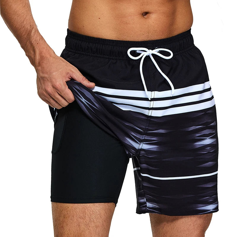 ESCATCH Summer 2026 New Fashion Polyester Swimming Shorts Men Gym Board Quickly Dry Elastic Waist Traje De Baño Beach Pants
