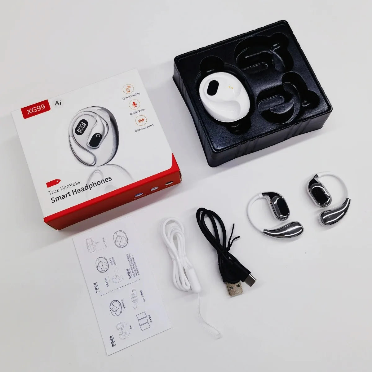 Real Time Translation Headphones 144 Languages Translator Earphones Wireless Bluetooth 5.4 Headsets for Business Office Travel
