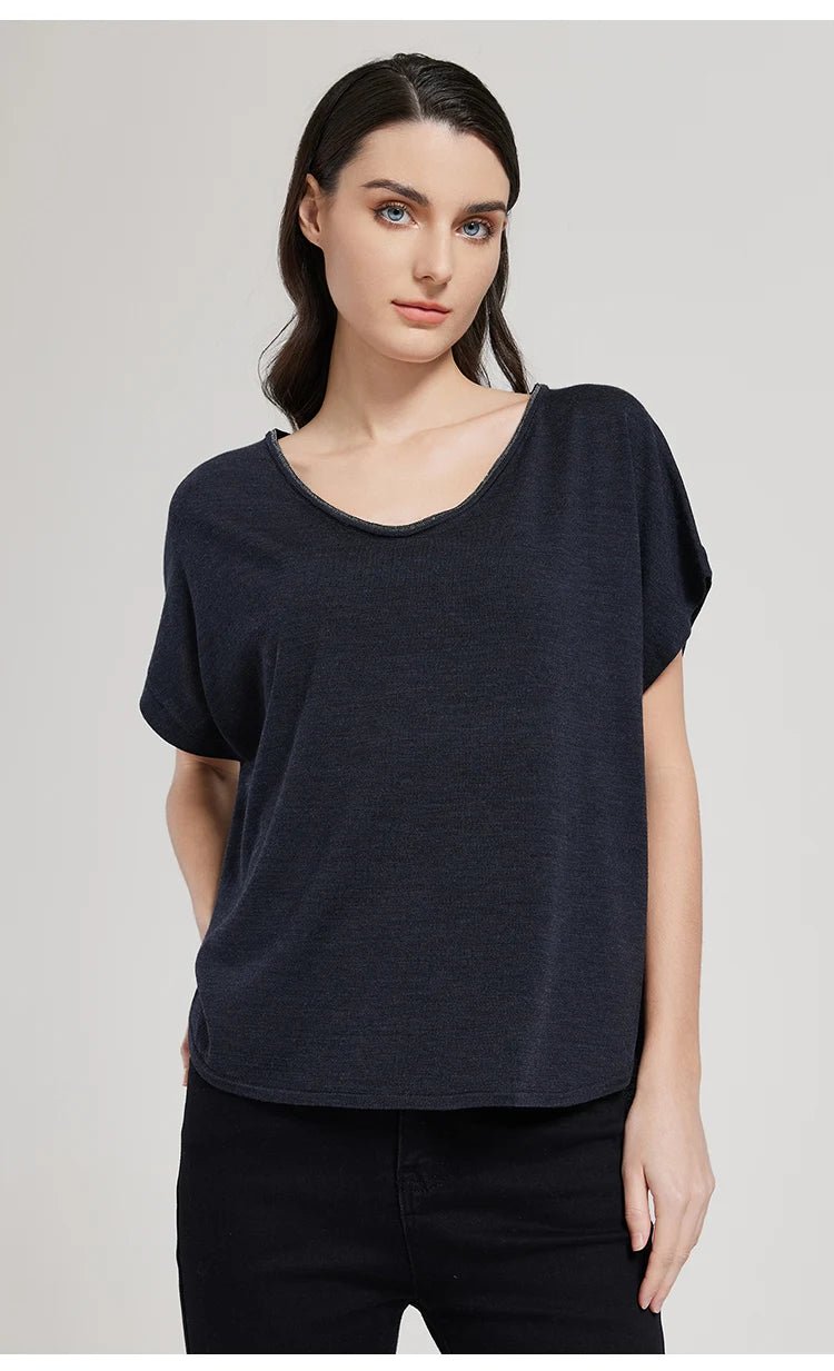 BC1095 Luxury Women's Clothing Silk Woolen Ladies Clothes loose Merino Wool Vest Sweaters For Woman