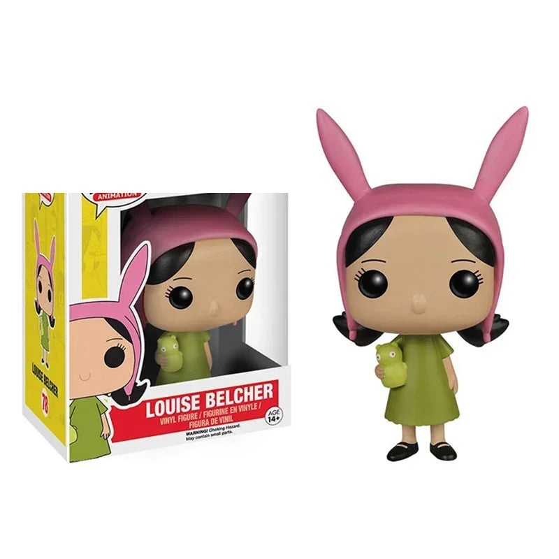 FUNKO Bob's Burgers #78 Louise Cute Vinyl Dolls 74# Bob Kuchi Kopi Luminous Figure Model Toys for Children Birthday Gift
