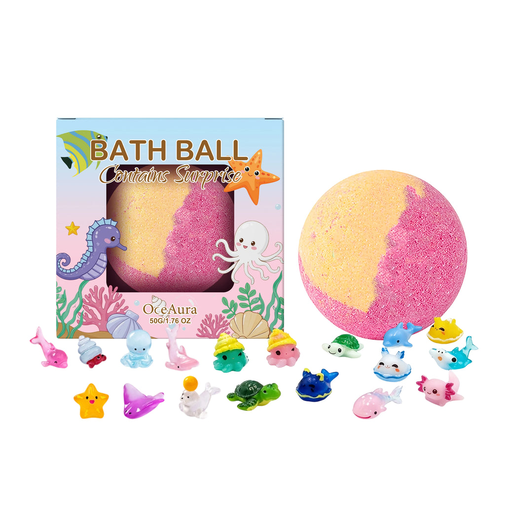 12pcs Kids Bath Bombs Set with Surprise Toys Inside Natural Organic Bubble Bath Fizzies Balls Gift for Children Holiday Gift Set
