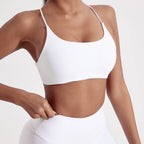 Solid Color underwear Cross Back Women Fitness Sports Bra Top Yoga Comprehensive Training Jog Chest Pad Spaghetti Strap Beauty