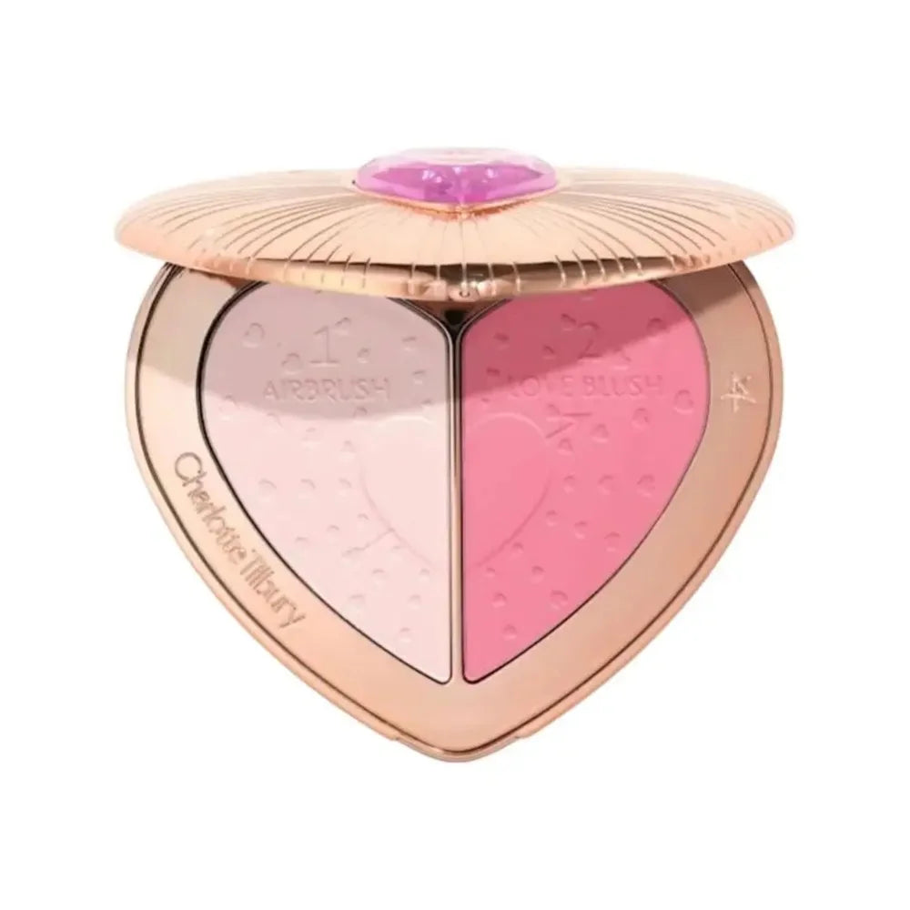 Charlotte Tilbury Lip Gloss Two Color Heart Shape Powder Blusher Highlight Spotlight Brightening Seamless Cosplay Makeup Gifts