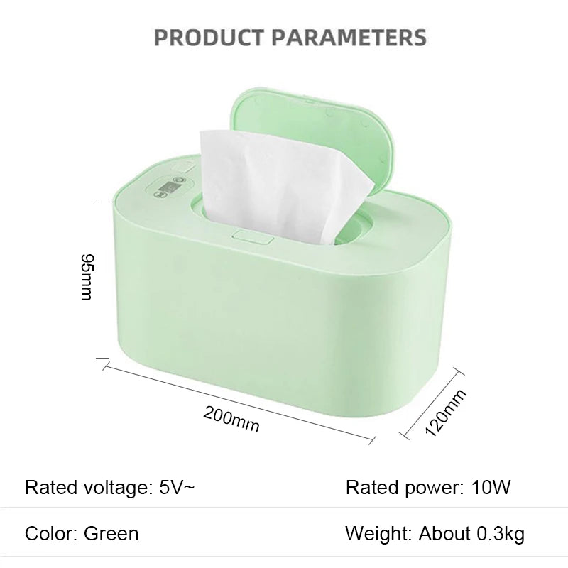 Baby Wipes Heater Wet Towel Dispenser Thermostat Warmer Tissue Paper Case Napkin Electric Heating Insulation Storage Box Holder
