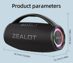 ZEALOT-S97 80W Bluetooth Speaker Powerful Wireless Speaker with Portable Handle, for Party, Camping，RGB colorful light