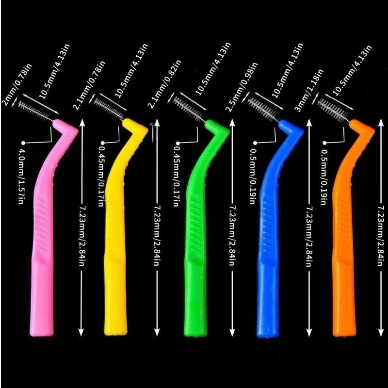 100pcs L-Shape Interdental Brush Wire Orthodontic Interdental Brush Orthodontic Toothbrush Soft Bristle Oral Care Secondary image