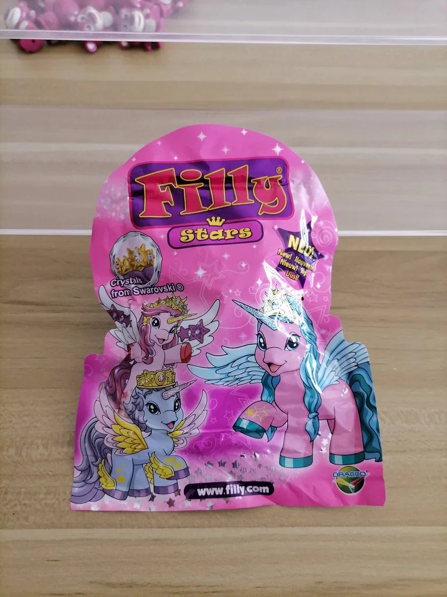 Filly Pony Doll Toy Flocking Stars Butterfly Cute Action Figure Collectible Blind Bags Children Birthday Gifts