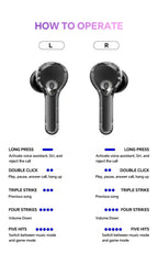 Translation Headphones with Touch Screen Wireless Bluetooth 5.4 Smart  Earphone HiFi Audio High Quality Transparent Case Headset