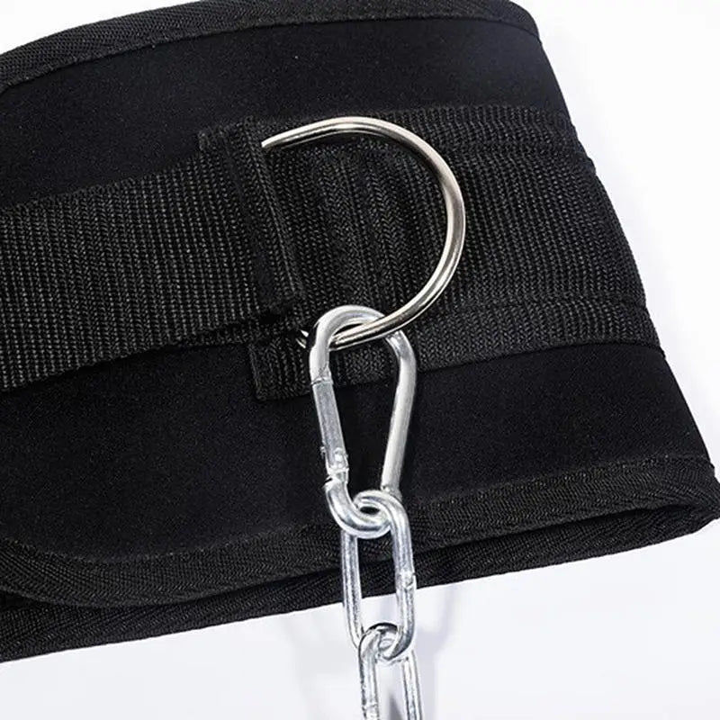 Thicken Weight Lifting Belt With Chain Dipping For Pull Up Carrying Fitness Back Muscle Strength Training