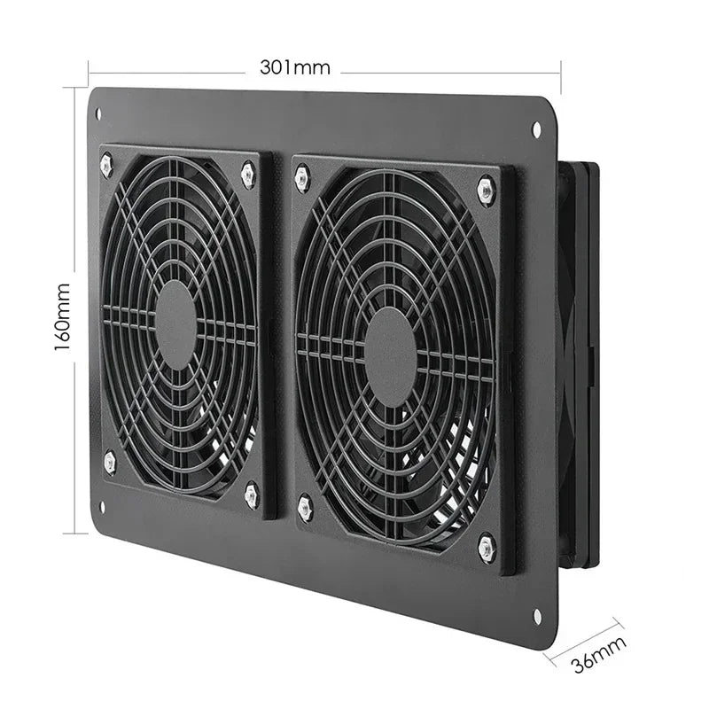 High Efficiency Outdoor Solar Panel Dual Exhaust Fan for Dog Warehouse RV Greenhouse Fan Air Pump Cooling Temperature