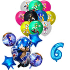 Sonic Birthday Party Decoration Game Hedgehog Balloons  Action Figure Party Paper Plate Towel Cup Tablecloth Toy Kid Gifts